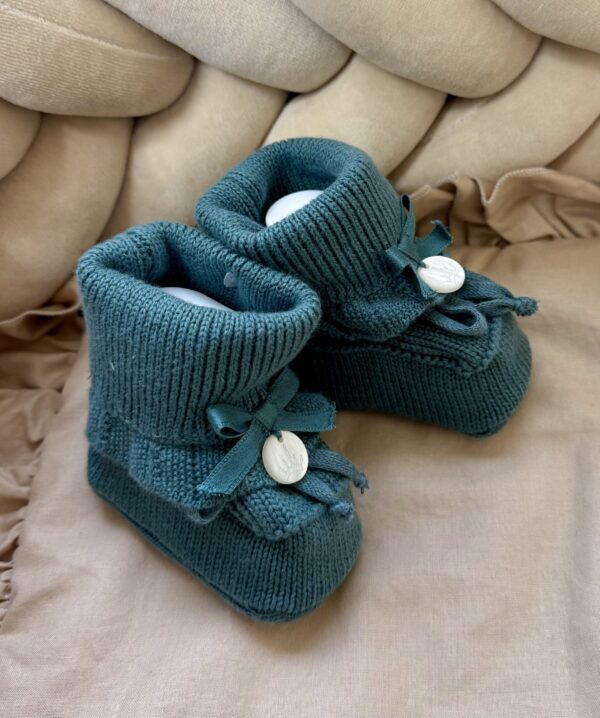 Gebreide Booties Ruffled Strik Apple Green - Afbeelding 3