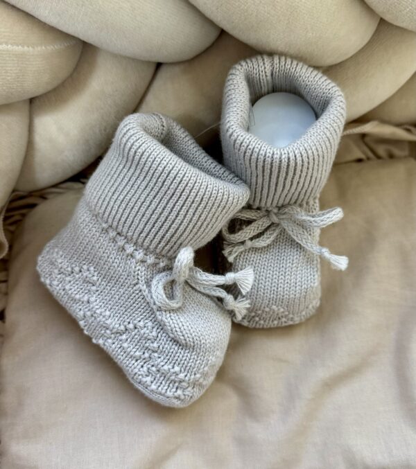 Gebreide Booties Mink - Afbeelding 2