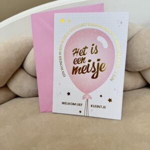 Wenskaart Folie Het is een Meisje