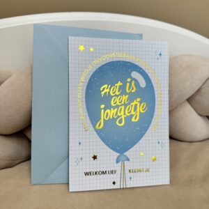 Wenskaart Folie Het is een Jongetje