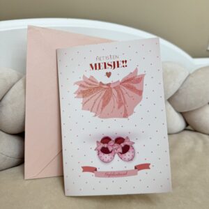 Wenskaart Glitter Het is een Meisje!!