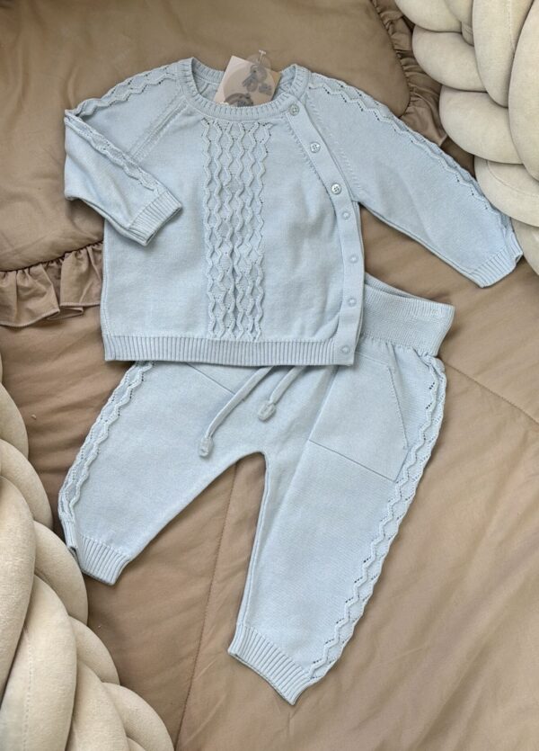 Gebreide set 2-delig babyblauw - Afbeelding 2