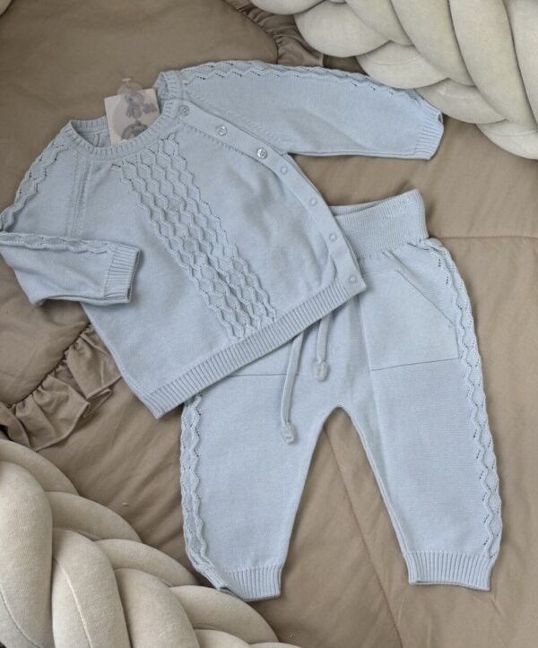 Gebreide set 2-delig babyblauw - Afbeelding 3