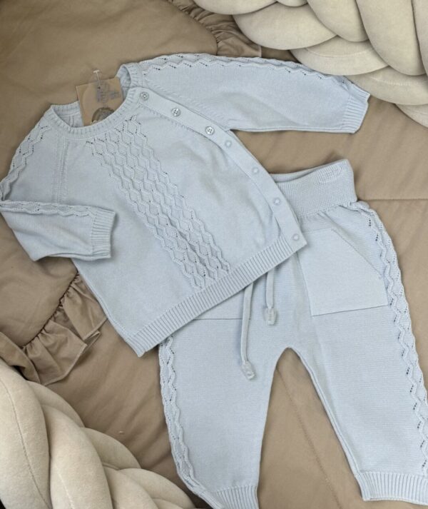 Gebreide set 2-delig babyblauw - Afbeelding 4