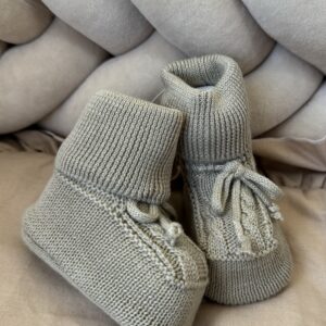 Gebreide Booties Cable Sage Unisex