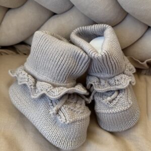 Gebreide Booties Mink Broderie