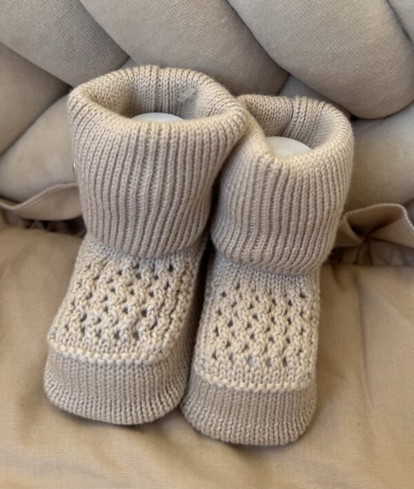 Gebreide Booties Beige Unisex - Afbeelding 2