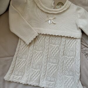 Gebreid Jurkje Beige Ruffle Cable