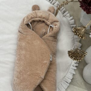 Velvety DarkBeige Voetenzak/Wikkeldeken