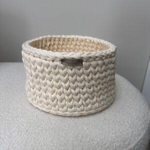 Handgemaakte Commodemand Rond Ecru #8